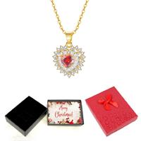 Exquisite Heart-Shaped Gold Necklace In Xmas Box