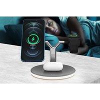 Wireless Magnetic Charger Stand With Night Light - White
