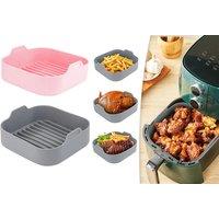 Reusable Silicone Air Fryer Basket With Heat-Proof Gloves - Green