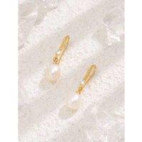 Exquisite Pearl Drop Hook Crystal Earrings