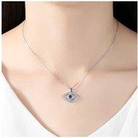 Captivating Blue Eye Crystal Pendant Necklace