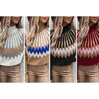 Women'S Knitted Loose Turtleneck Sweater - 6 Colour Options