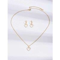 Exquisite Love Heart Necklace & Earring Gold Set