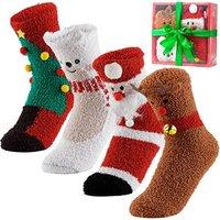 Festive Fluffy Christmas Socks Gift Set - 4 Cosy Designs For All Ages