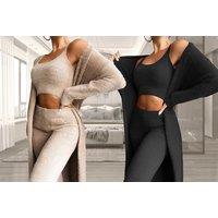 Women'S Fluffy 3-Piece Loungewear Set - 5 Colours!