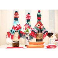 Christmas Knitted Wine Bottle Decorations