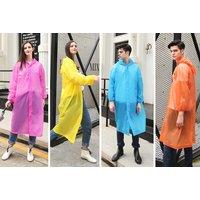 2 Pack Waterproof Transparent Rain Ponchos - 7 Colours