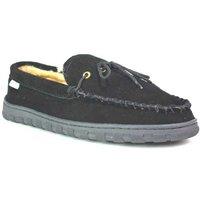 Black Men's Winter Memory Foam Loafer Slippers - Warm Fabric, Non-Slip, Casual Indoor Outdoor Footwear