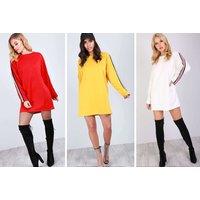 Sporty Striped Sweatshirt Jumper Dress - 8 Colours!