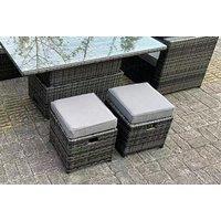 7-Seater Rattan Garden Dining Set with Adjustable Rising Table - Weather-Resistant, Modern Outdoor Furniture