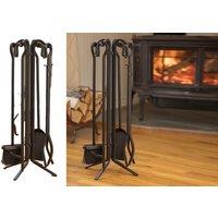 Neo Black Fireplace Fireside 5 Piece Set