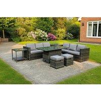 8-Seater Corner Rattan Sofa Set With 2-in-1 Dining & Coffee Table