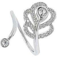 Elegant Flower Open Ring & Earring Set With Valentine'S Gift Box