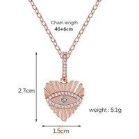 Rose Gold Evil Eye Pendant Necklace With Swarovski Crystals & Adjustable Chain