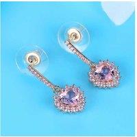 Dazzling Pink Crystal Heart Earrings + Valentine Gift Box