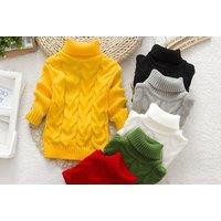 Girls Knitted High Neck Jumper - 6 Colours & Ages 1-10 Years - Green