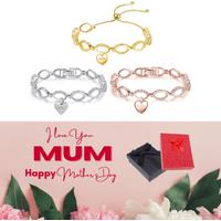 Exquisite Crystal Bracelet With 'Mum' Tag & Gift Box