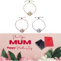 Mum Bracelet With Sparkling Colour Crystals + Keepsake Box