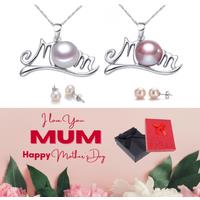 Pearl Necklace And Earrings Set+Md Box