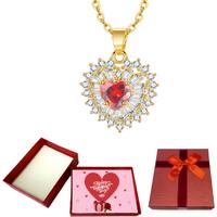 Enchanting Heart-Shaped Gold Necklace With Valentine Box