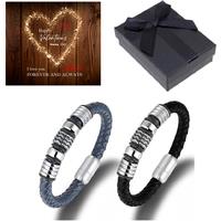 Men'S Exquisite Leather Bracelet & Valentine Gift Box