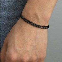 Sophisticated Gunmetal Black Chain Men's Bracelet with Gift Box