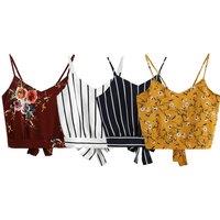 Women'S V-Neck Crop Top - 4 Colours, 3 Sizes