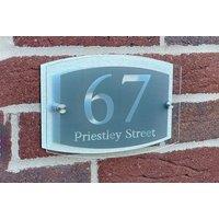 Personalised Double Grey Curve Door Sign