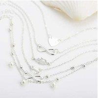 Glamorous Infinity Charm Anklet Set - 5-Piece Collection