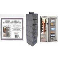 Polyester Hanging Wardrobe Organiser - 6 Shelf Modular Closet Storage