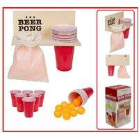 Beer Pong Party Game With Wooden Shelf