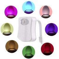 LED Motion Sensor Toilet Light - 8-Colour, Flexible Arm, Battery-Powered