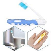 Compact Foldable Manual Travel Toothbrush Duo - Portable Gum Care, Nylon Bristles, 2-Pack