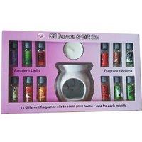 Ceramic Festive Oil Burner Gift Set - 14-Piece Christmas Home Fragrance Kit