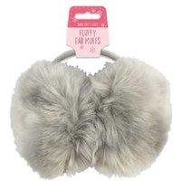 Unisex Black Faux Fur Fluffy Ear Muffs - Deep Pile, Adjustable, Winter Warmth