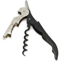 Premium Chrome-Plated Iron Waiter's Corkscrew - Multifunctional Bottle Opener & Foil Cutter, Compact 12cm