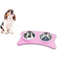 Deluxe Double Diner Dog Feeding Station - Raised, Non-Slip, Easy Clean Bowls