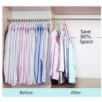 Plastic Cascading Space-Saving Wardrobe Hangers - Stackable, Durable, Minimalist Design (4-Pack, White)