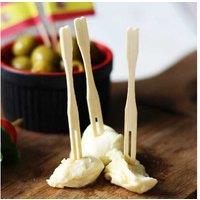 Mini Bamboo Cocktail Forks - 50-Piece Eco Tableware Set