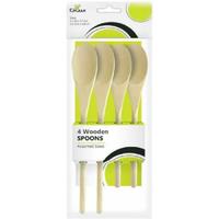 Set of 4 Durable Wooden Cooking Spoons - Assorted Sizes, Classic Style