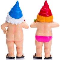 Novelty Naked Garden Gnome Sculptures - Weather-Resistant Outdoor Decor