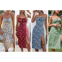 Floral Ruched Cami Dress - 4 Colours, 6 Sizes