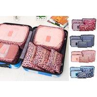 Six Suitcase Organiser Bags - 4 Colours - Pink