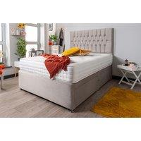 Silver Velvet Diamond Divan Bed & Mattress - Drawer Options!