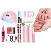 39-Piece Gel Manicure Set With Uv Lamp!