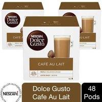 3X Nescafe Dg Coffee Pods Cafe Au Lait