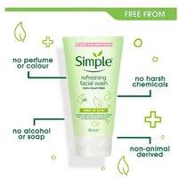 Simple Kind to Skin Refreshing Facial Wash Gel - Vitamin E & Pro-Vitamin B5, Deep Cleansing for Sensitive Skin