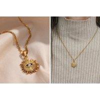 Gold-Plated Evil Eye Necklace