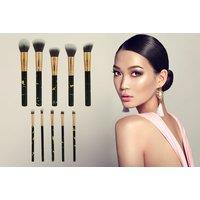 10 Piece Makeup Brush Set - 3 Marbled Colour Options