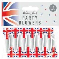 Jubilee Union Jack Party Blowers - Festive 12 Pack